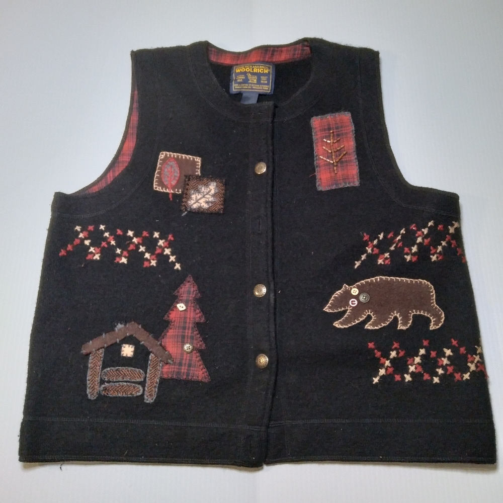Vintage Woolrich Christmas Vest Sz Small
